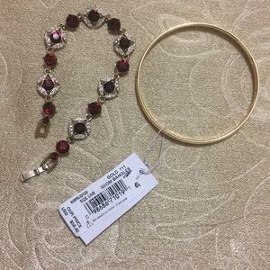 Kate spade Bangle & Givenchy red crystal bracelet
